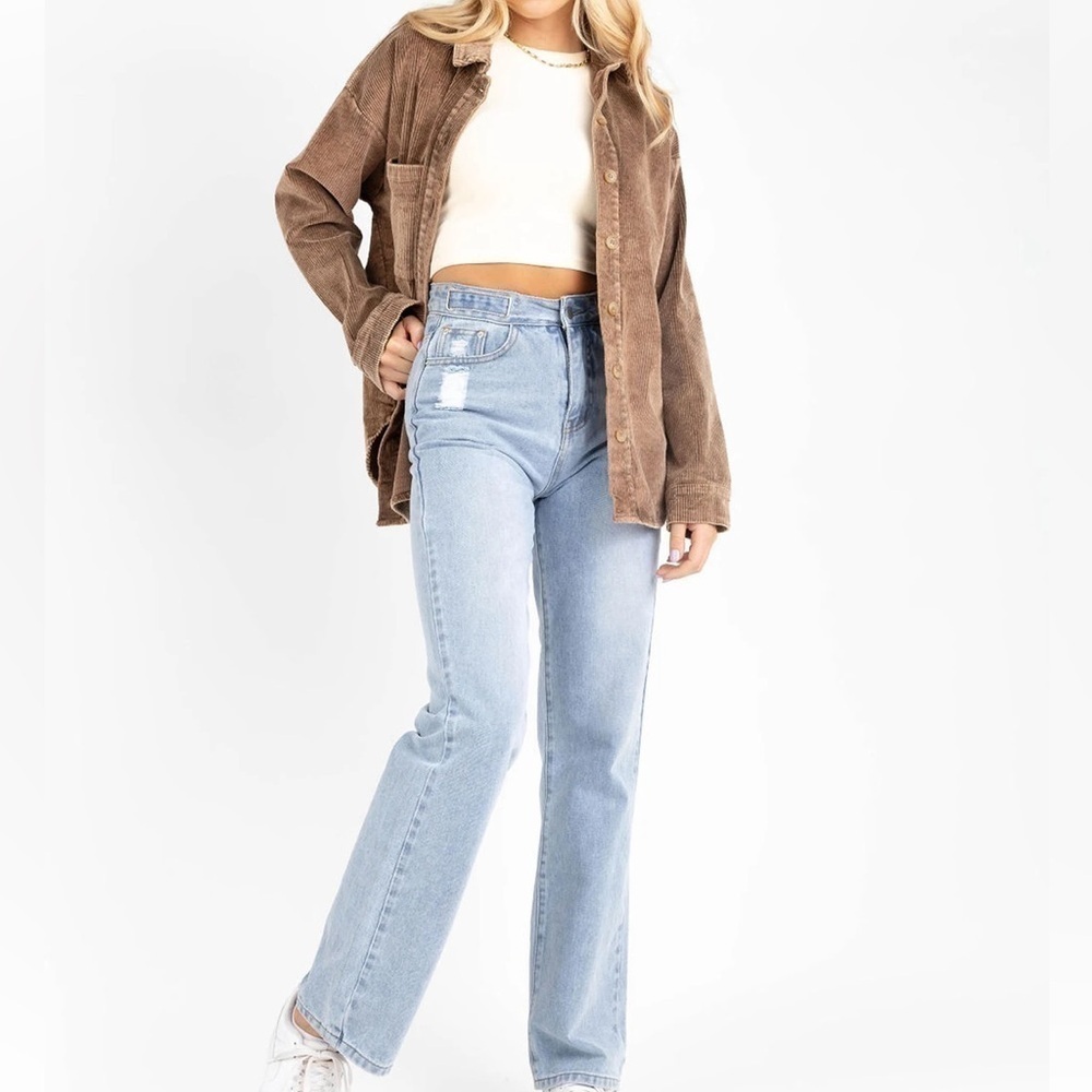 Kittenish Corduroy Button Up Jacket Shacket - image 5